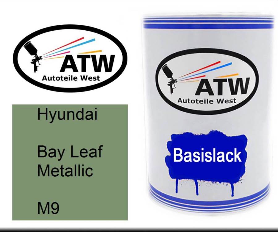 Hyundai, Bay Leaf Metallic, M9: 500ml Lackdose, von ATW Autoteile West.